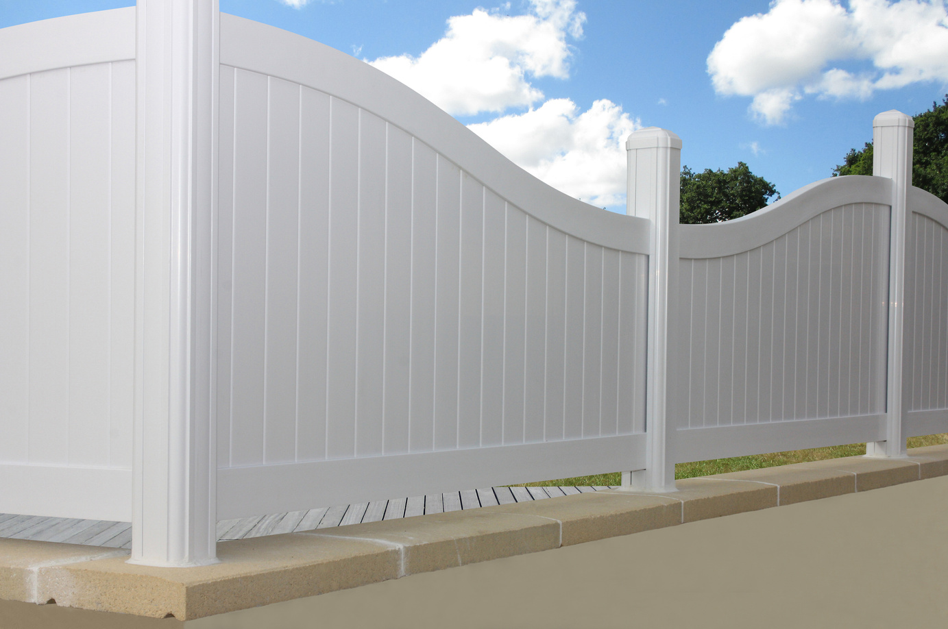 PVC fence with a white background